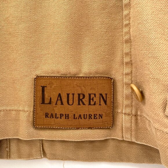 Vtg Lauren Ralph Lauren Womens Canvas Jacket Sz L Button Zip Chore Trucker 90s - Picture 3 of 14
